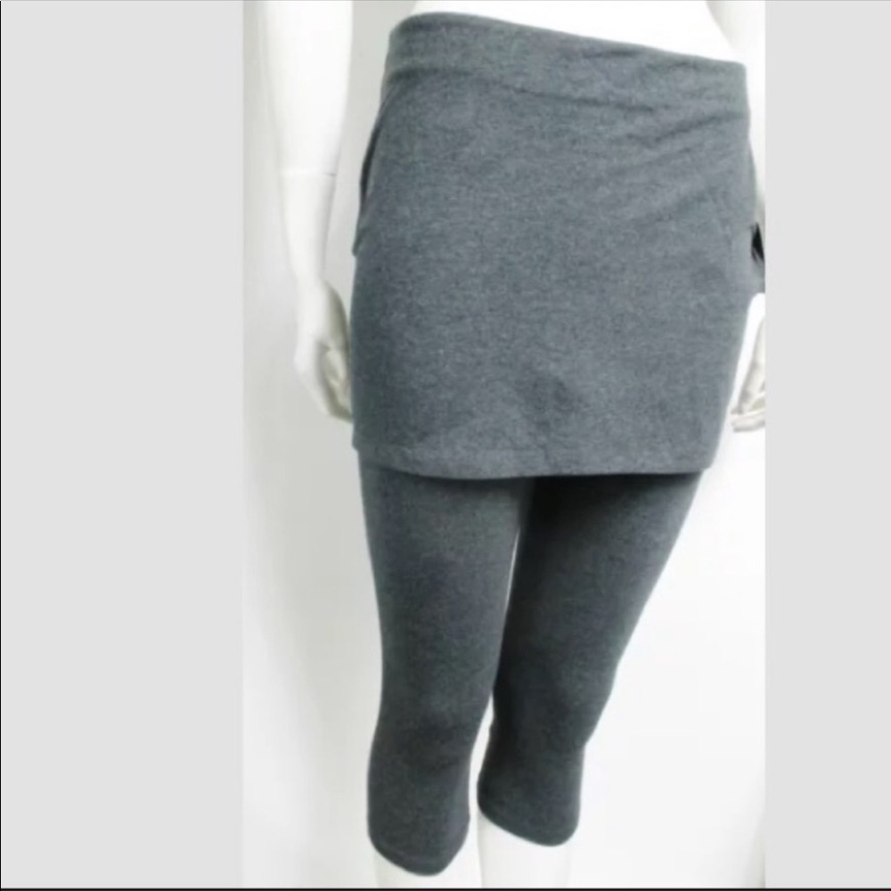 Xia-Tech Skirt Overlay Pants Capri Leggings Grey Size Small